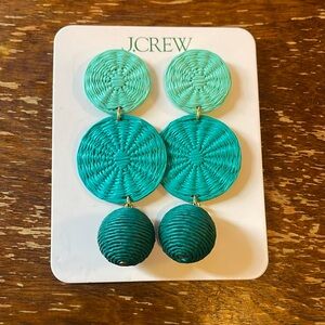 NWT J Crew Triple Drop Raffia Earrings